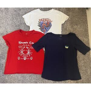 Loft Women’s Shirt Lot Of 3 T-shirts Sea Beach Pineapple Size XL